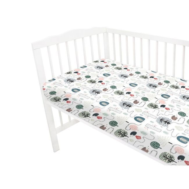 Cearceaf cu elastic, Qmini, Pentru patut 120X60 cm, Din bumbac certificat Oeko Tex Standard 100, Hedgehog BYN6426972025102