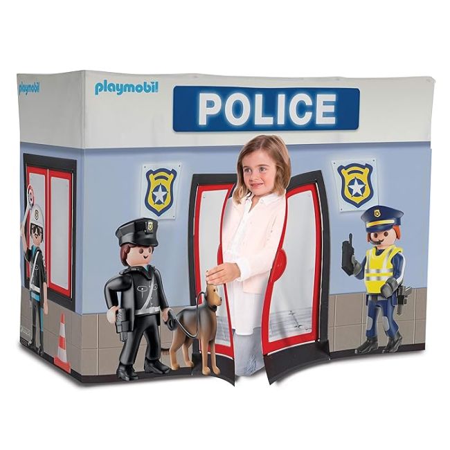 Cort joaca PlayMobil Sectia de Politie, Hauck, 145 x 68 x 105 cm EKD763012