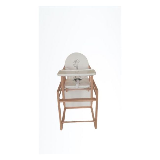 Scaun de masa din lemn de Fag  multifunctional cu tavita din plastic MyKids Wiktoria Giraffe  86850