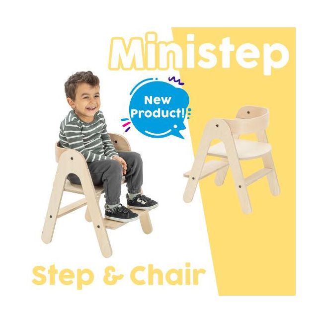 Scaunel inaltator 2 in 1 din lemn MamaToyz JEMmtyz_ministep