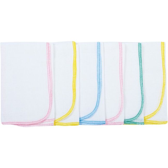 Set 6 scutece tetra, Bubaba, Din bumbac, Cu multiple intrebuintari, 40x40 cm, Placute la atingere si practice, 0 luni+, Multicolor BYN5721
