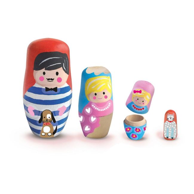 Set copii de decorare papusi Matrioska cu vopsea si accesorii