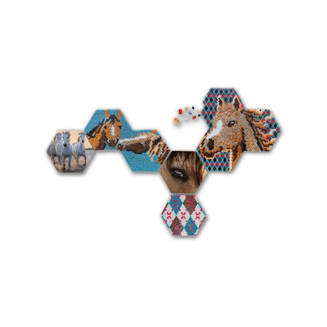 Set margele de calcat Beedz Art - Cai cu placi hexagonale