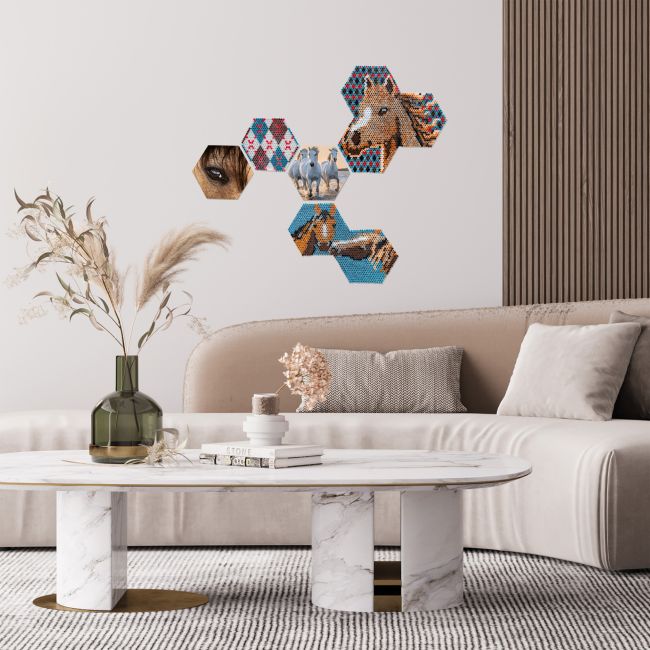 Set margele de calcat Beedz Art - Cai cu placi hexagonale