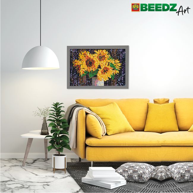 Set margele de calcat Beedz Art - Floarea soarelui