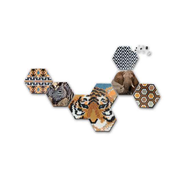 Set margele de calcat Beedz Art - Safari cu placi hexagonale