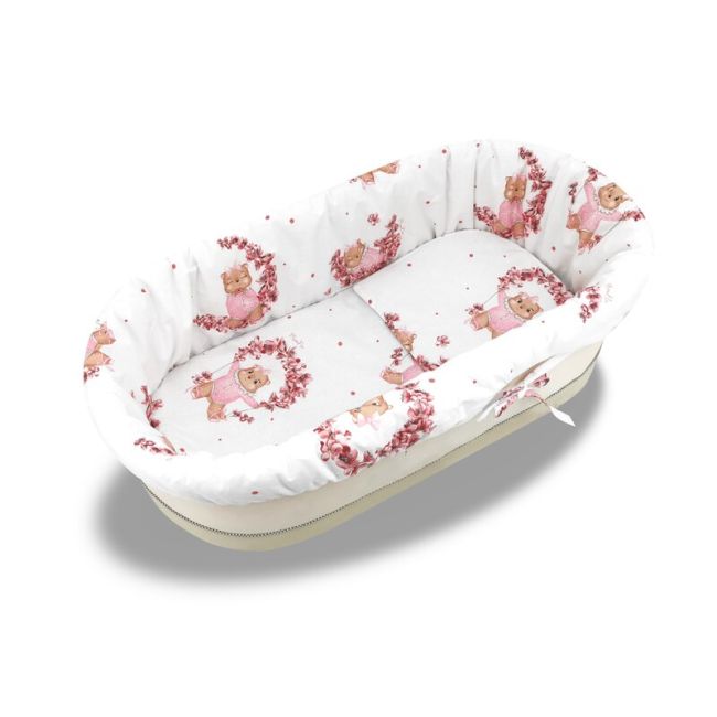 Set pentru landou/cosulet, MimiNu, Cu protectie, saltea si pernuta, Din bumbac certificat Oeko Tex Standard 100, Design, Betty BYN6426972025034