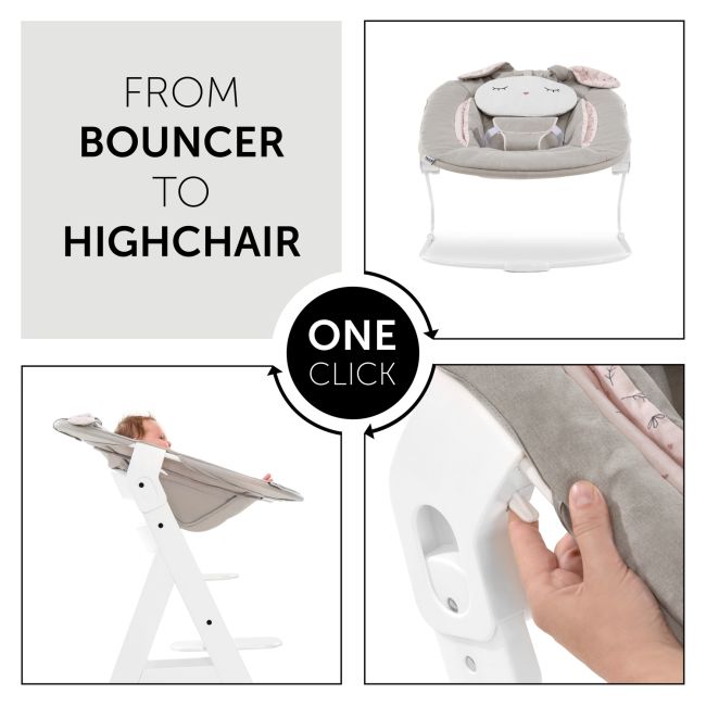 Sezlong Alpha Bouncer 2in1, Powder Bunny  Beige Bloom EKDhk61826