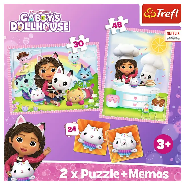 PUZZLE TREFL 2IN1 MEMO GABBYS DOLLHOUSE GABI SI PRIETENII EI VIV93382