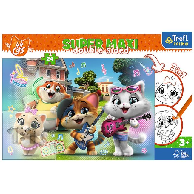 PUZZLE TREFL PRIMO 24 SUPER MAXI 44 PISICI TRUPA PISICILOR VIV41011