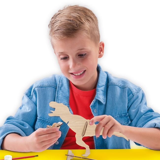 Set creativ - Desenez dinozauri din lemn cu markere cu aerograf