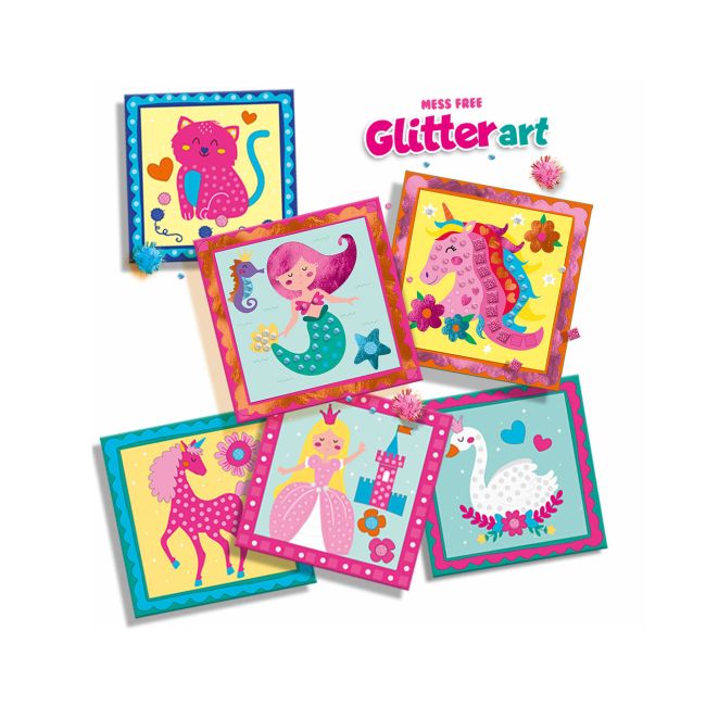Set creativ copii - Decorare autocolante cu sclipici fara mizerie