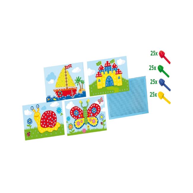 Set creativ de jucarie mozaic - Jucarie Tabla mozaic cu carduri