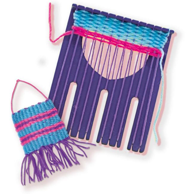 Set creativ de tesut pentru copii cu gherghef si accesorii