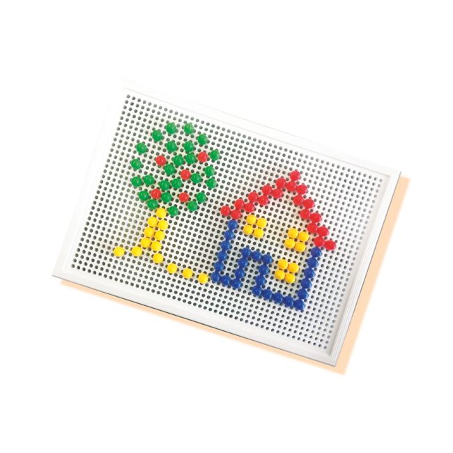 Set creativ mozaic - Tabla de jucarie mozaic cu pini colorati
