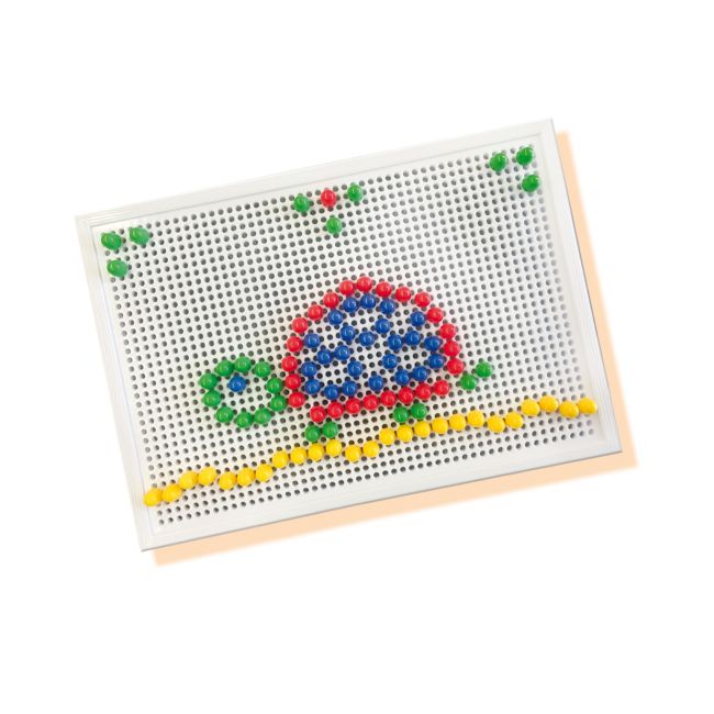 Set creativ mozaic - Tabla de jucarie mozaic cu pini colorati