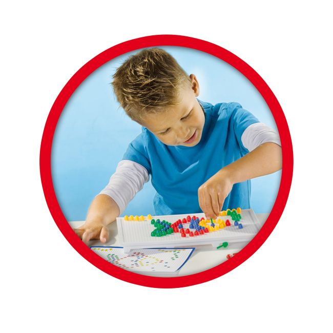 Set creativ mozaic - Tabla de jucarie mozaic cu pini colorati