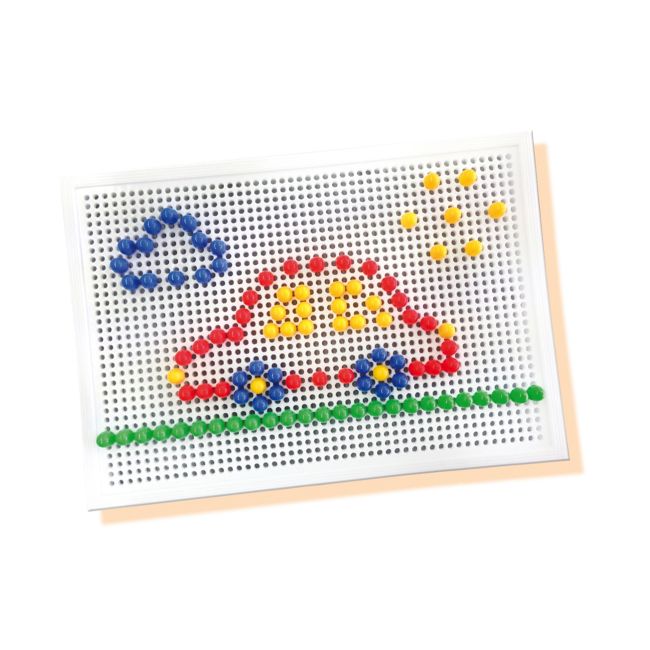 Set creativ mozaic - Tabla de jucarie mozaic cu pini colorati