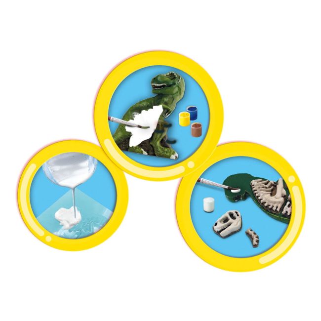 Set creativ mulaj si pictura - T-rex cu schelet fotoluminescent