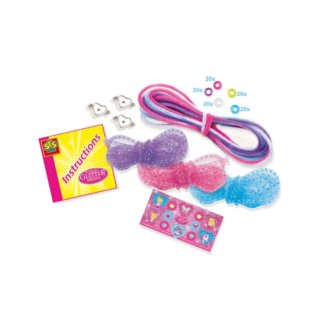 Set creativ pentru copii - Bratari cu margele, sclipici si accesorii decorative