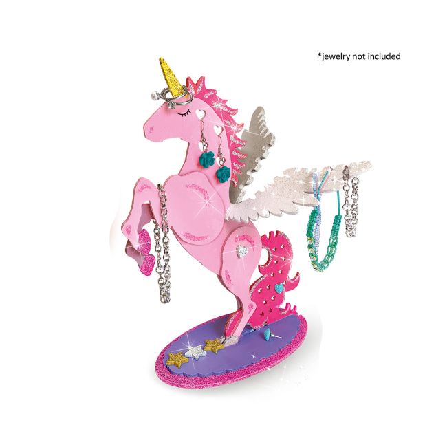 Set creativ pentru copii cu suport de bijuterii cu unicorn si sclipici