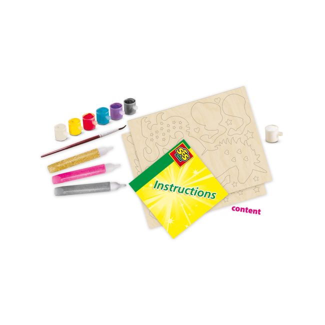 Set creativ pentru copii cu suport de bijuterii cu unicorn si sclipici