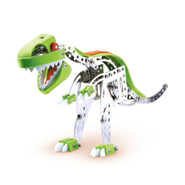 Set de constructie copii - Dinozauri din metal T-rex si Stegosaurus