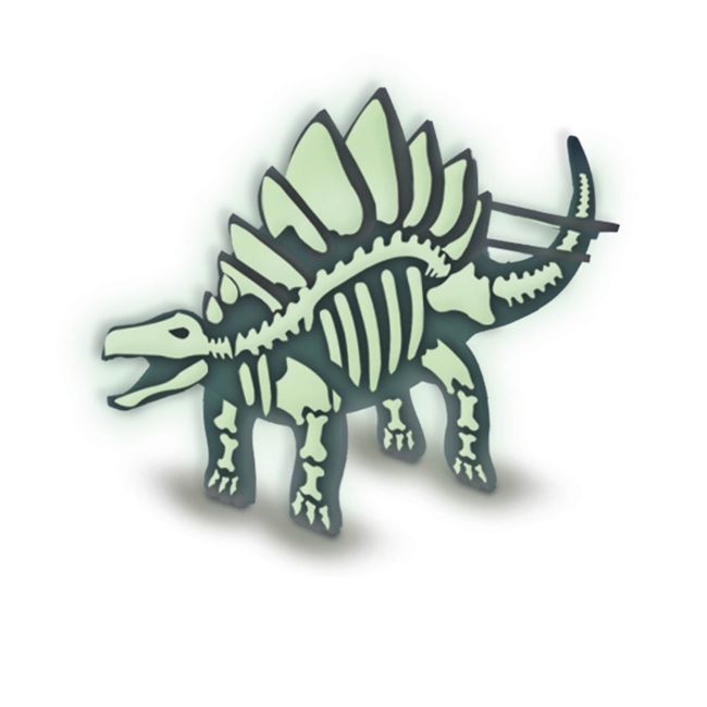 Set pentru copii cu un dinozaur din piese si vopsea fluorescenta