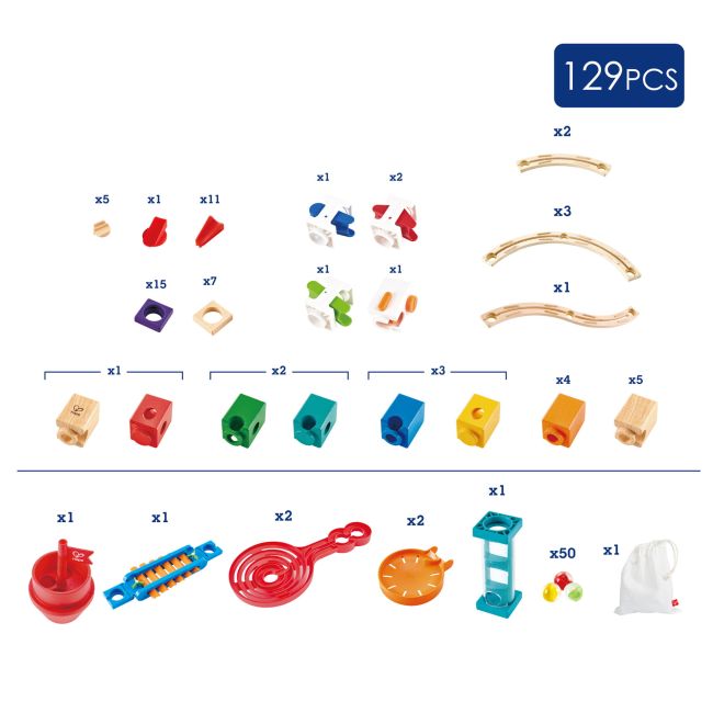 Jucarie copii Quadrilla - circuit cu bile - Super spirala (129 piese)