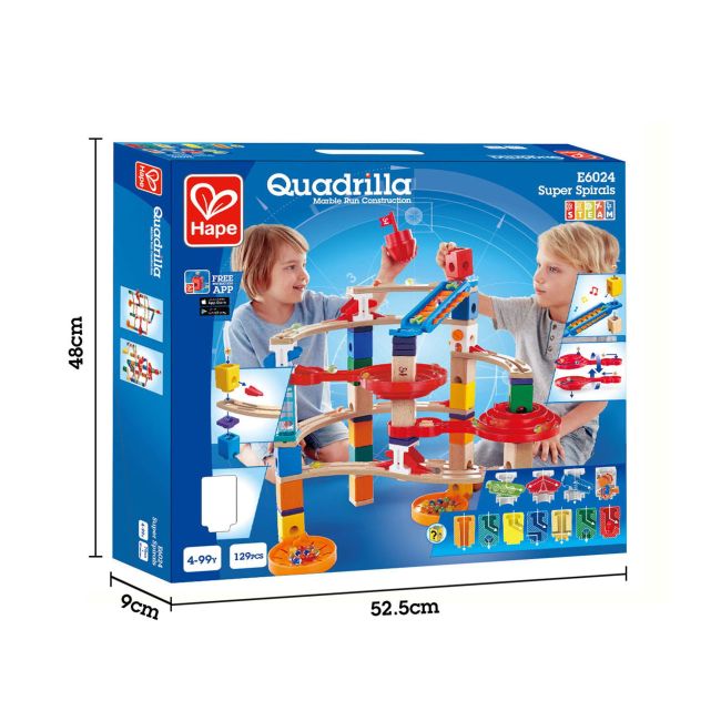 Jucarie copii Quadrilla - circuit cu bile - Super spirala (129 piese)