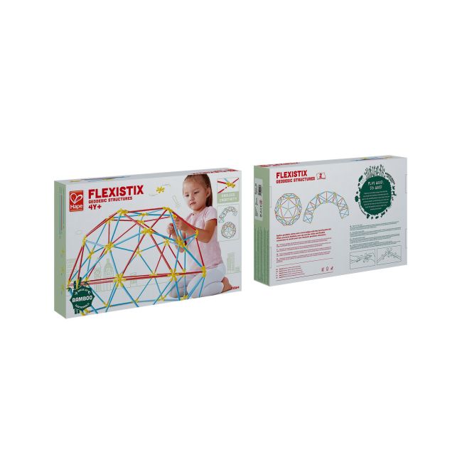 Jucarie din bambus Flexistix - Cupola Geodezica (177 piese)