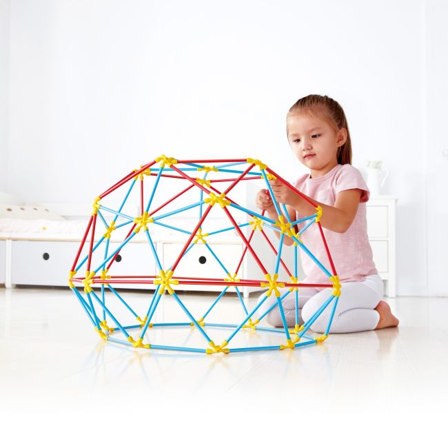 Jucarie din bambus Flexistix - Cupola Geodezica (177 piese)