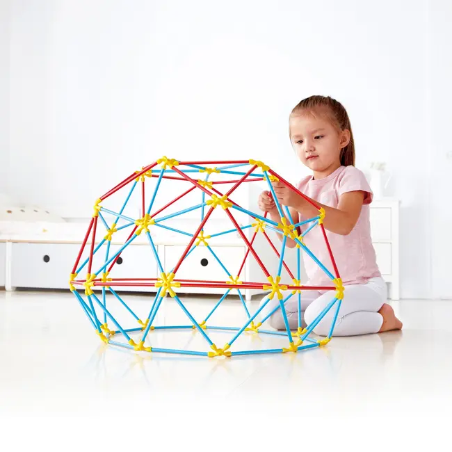 Jucarie din bambus Flexistix - Cupola Geodezica (177 piese)