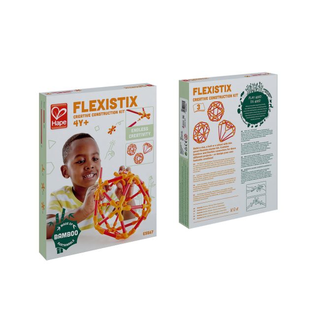 Jucarie din bambus Flexistix - Kit creativ (66 piese)
