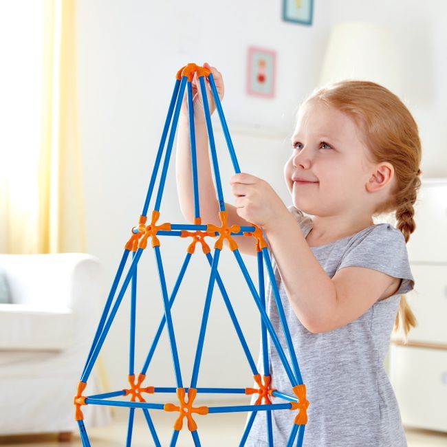 Jucarie din bambus Flexistix - Kit cu mai multe turnuri (132 piese)