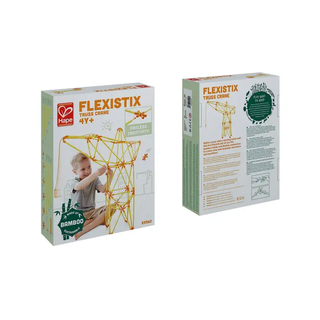 Jucarie din bambus Flexistix - Macara pivotanta (94 piese)
