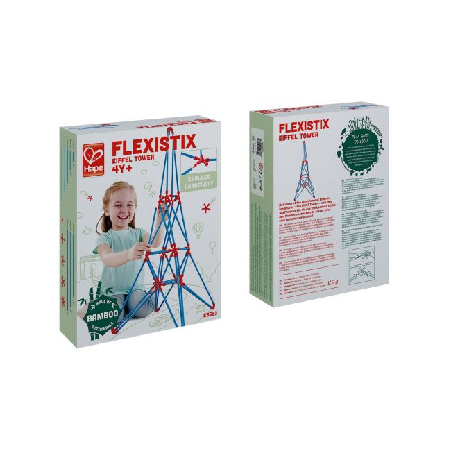Jucarie din bambus Flexistix - Turnul Eiffel (62 piese)