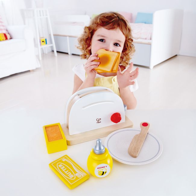 Jucarie din lemn - Toaster si accesorii mic dejun