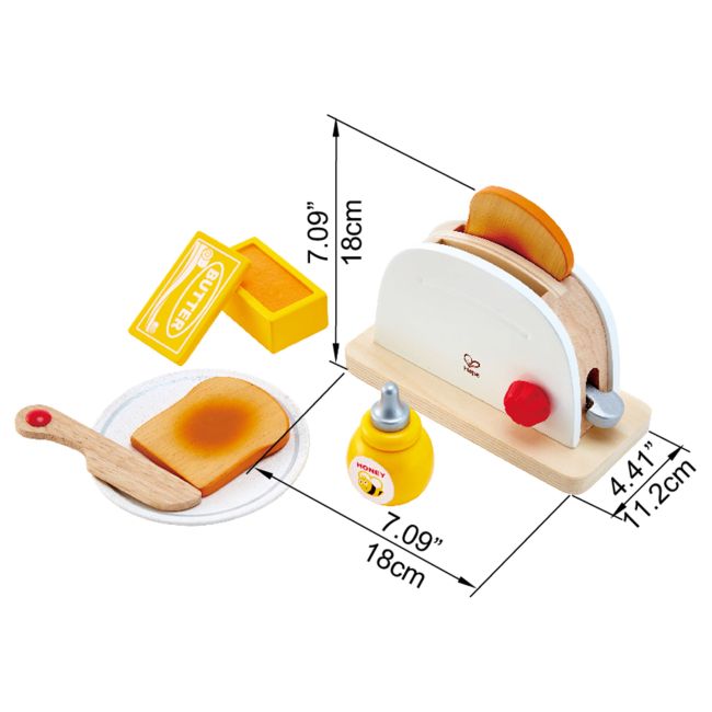 Jucarie din lemn - Toaster si accesorii mic dejun