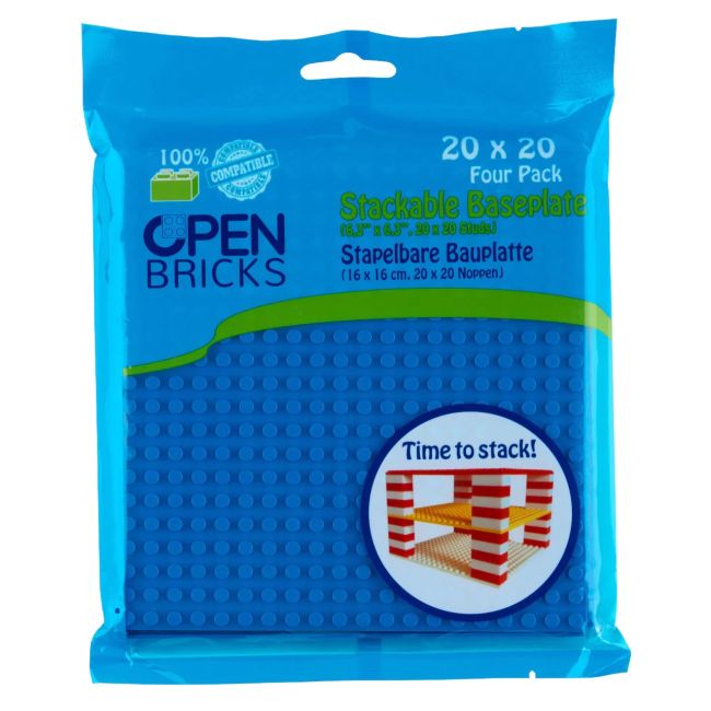 Jucarie - Seturi de constructie - Placi albastre 20x20 (4 buc)