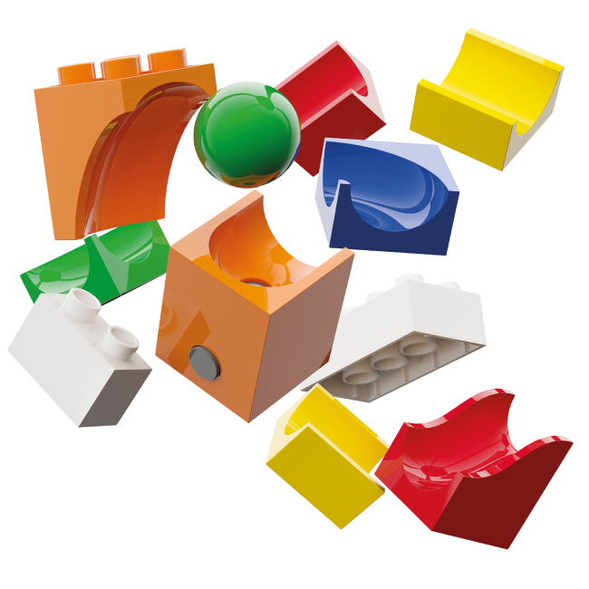 Jucarie copii Marble Run Hubelino - extensie pentru catapultare (41 piese)