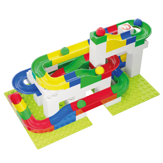 Jucarie de construit pentru copii Marble Run Hubelino (123 piese)