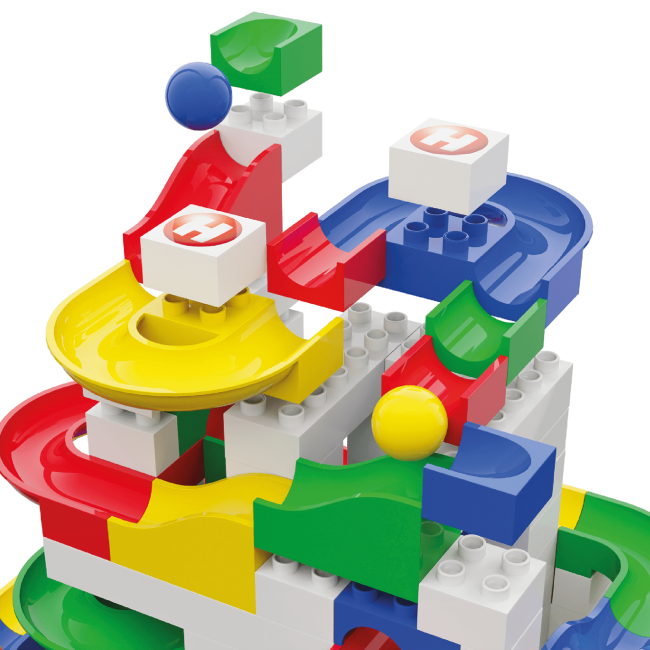 Jucarie de construit pentru copii Marble Run Hubelino (123 piese)