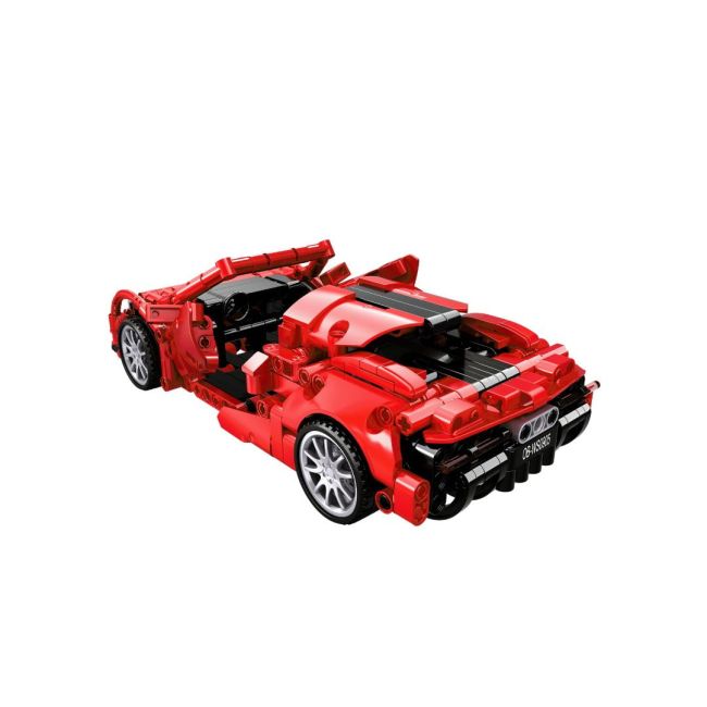 Masina sport rosie tip lego tehnic de constructie (482 piese)
