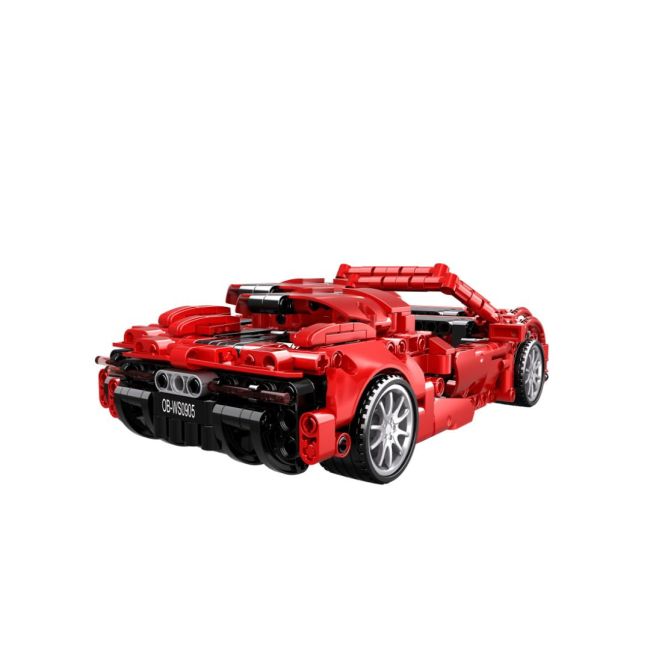 Masina sport rosie tip lego tehnic de constructie (482 piese)