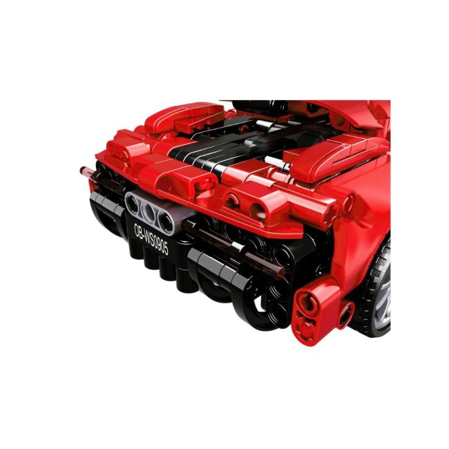 Masina sport rosie tip lego tehnic de constructie (482 piese)
