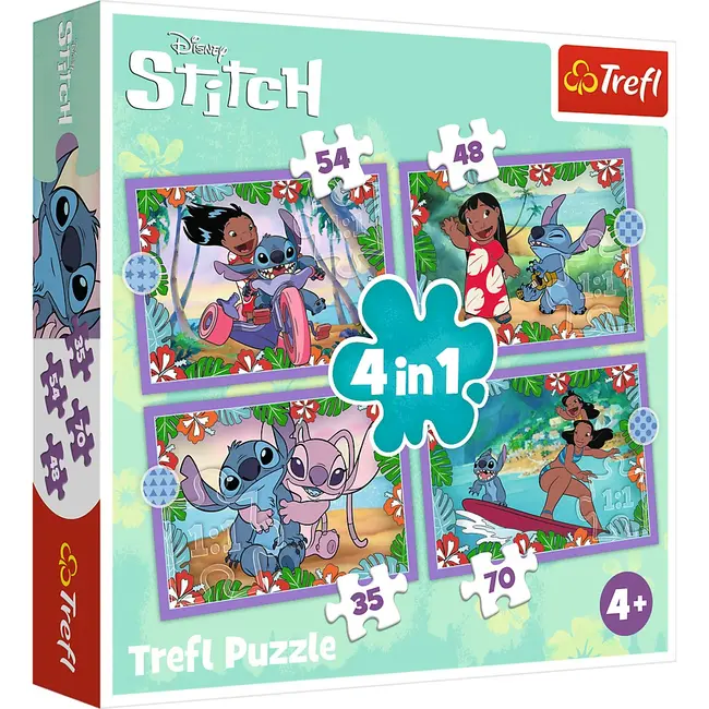PUZZLE TREFL 4IN1 STITCH ZIUA FERMECATA VIV34633