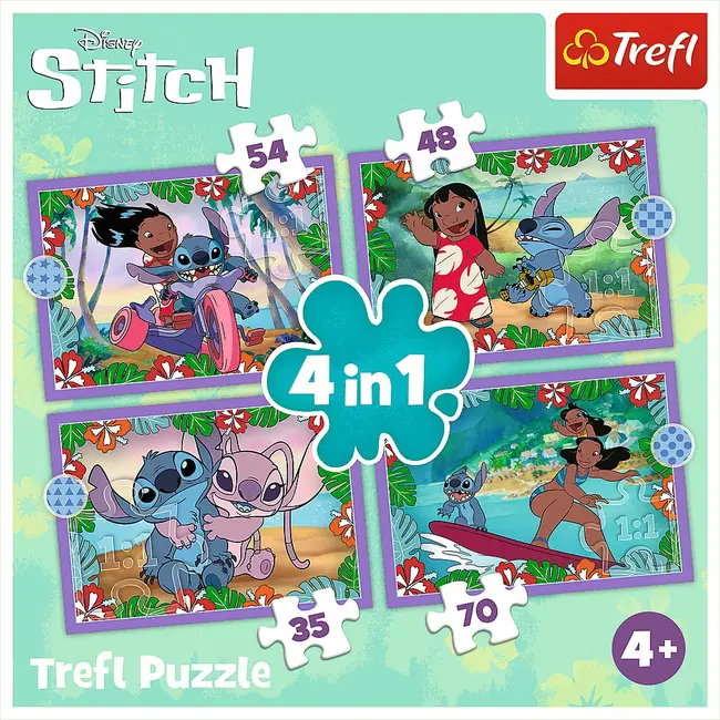 PUZZLE TREFL 4IN1 STITCH ZIUA FERMECATA VIV34633
