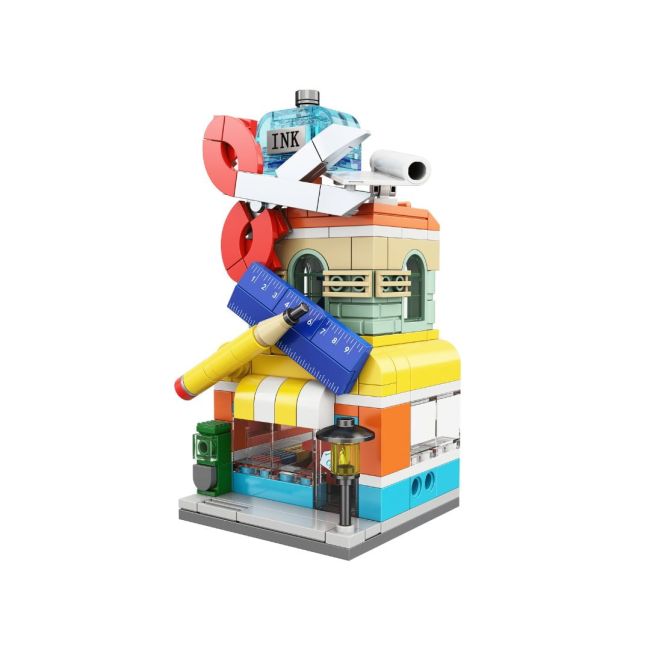 Set de constructie de jucarie - Magazin de Papetarie (222 piese)