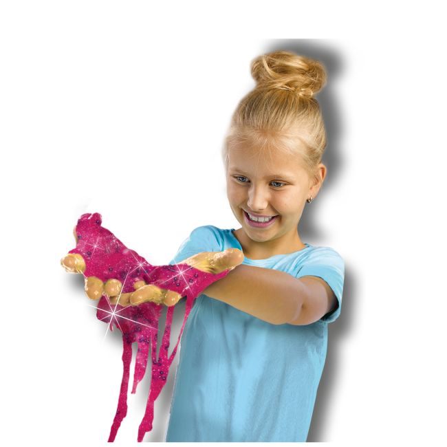 Set de mixat slime roz cu sclipici si margele - Unicorn